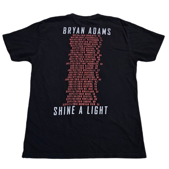 Bryan Adams Shine A Light 2019 Concert Tour Black T-Shirt Men Large Rock Music - Picture 3 of 6